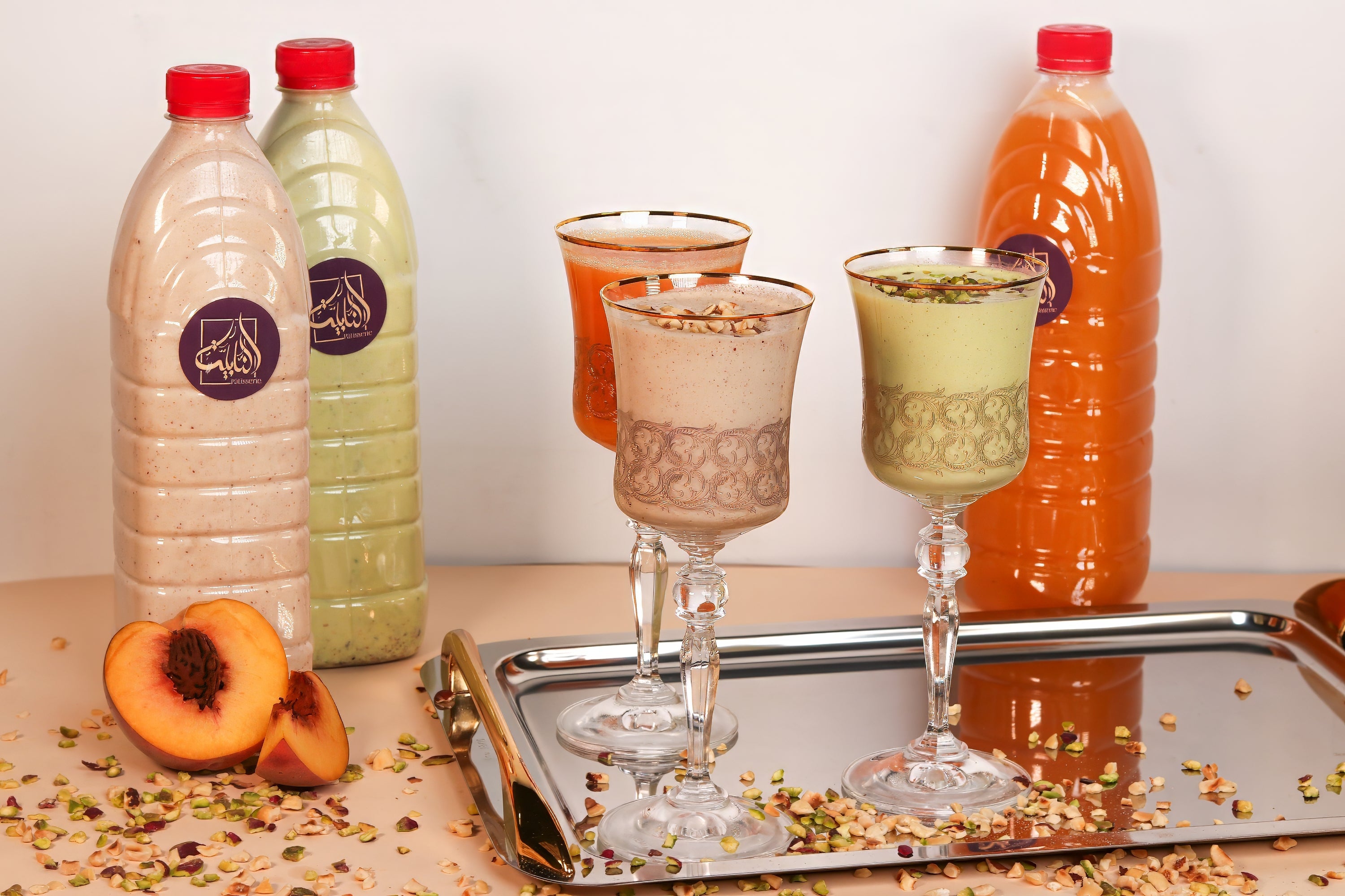 Jus frais naturels et gourmands, aux fruits premium, pistache et noisette