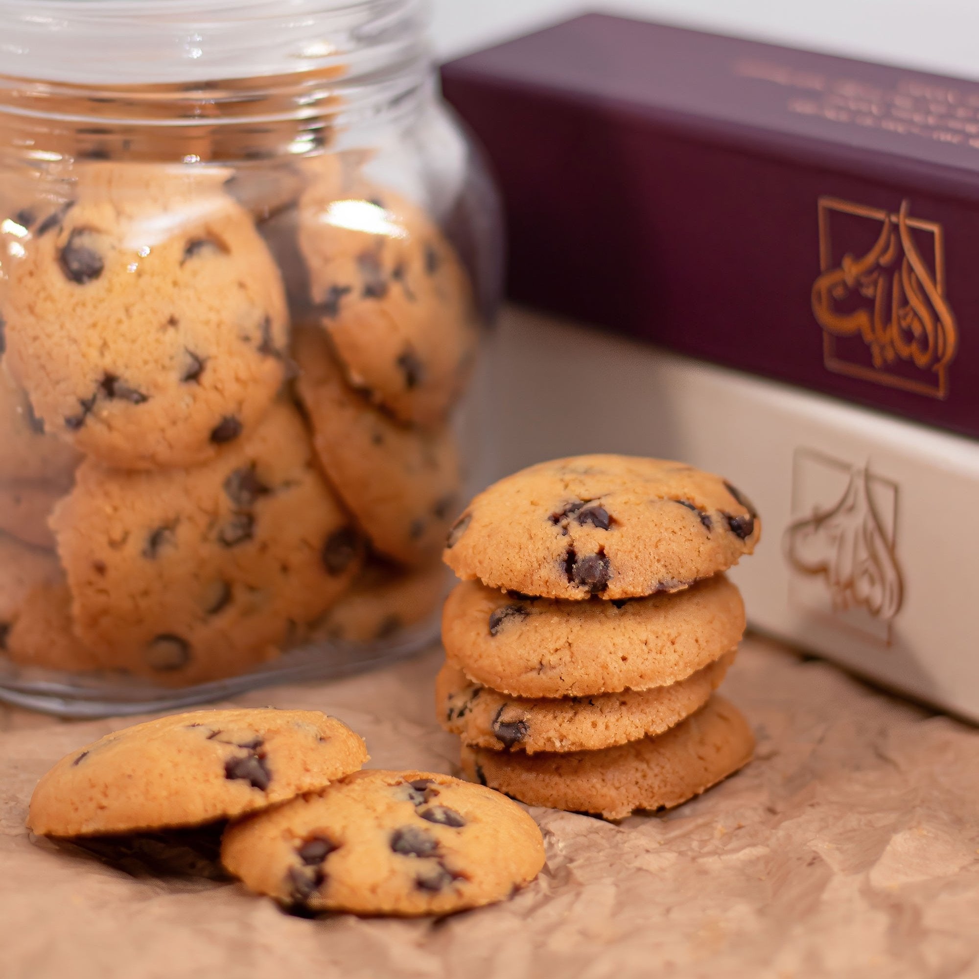 Cookies nature avec pépites de chocolat, biscuits faits maison croquants